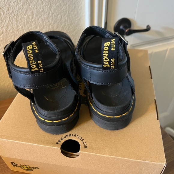 Dr. Martens Black Blaire Hydro Leather Strap Sandals - Picture 8 of 13
